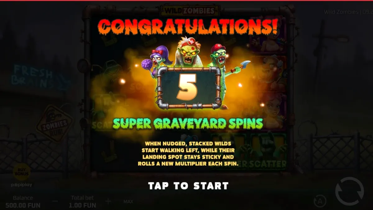Tampilan visual slot Wild Zombies dengan tema kiamat yang lucu